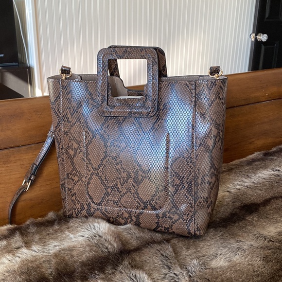 NWT Brown python print purse with makeup bag - Picture 4 of 6